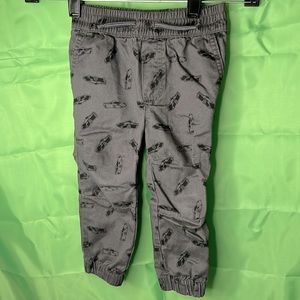 2t Garanimals pants dark gray color with black race cars